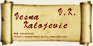 Vesna Kalojević vizit kartica